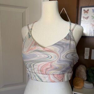 Old Navy Active Pastel Marble Sports Bra with Criss Cross Straps / Size L